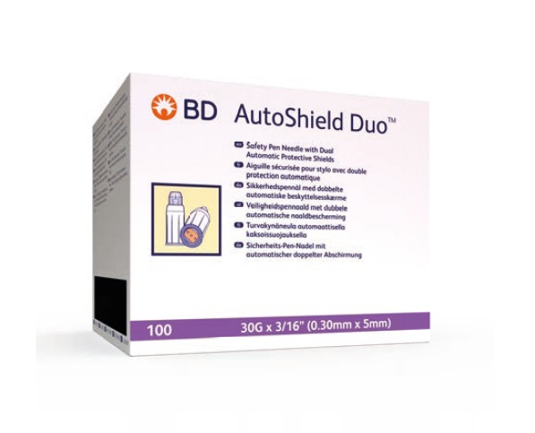BD AutoShield Duo Güvenlikli Kalem iğnesi 30G x 5 mm